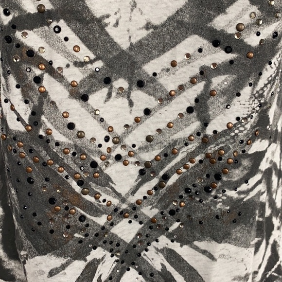 GUESS Tiger Racerback Tank Top with Studs and Rhinestones - Picture 3 of 10